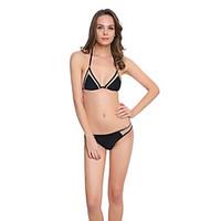 Venus Queen Women\'s Halter Bikini Solid Nylon Spandex Solid
