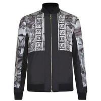 versace collection baroque print bomber jacket