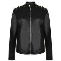 VERSACE COLLECTION Studded Leather Biker Jacket