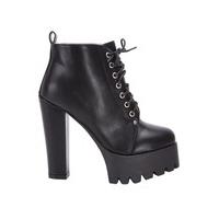 Vegan Leather Platform Ankle Boot - Size: UK 7