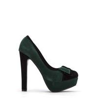 Velveteen Bow Platform Heels