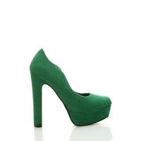 velour platform court shoes