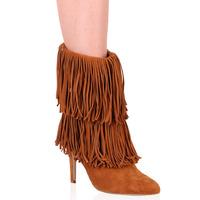 Veda Ankle Boots Faux Suede, Tan