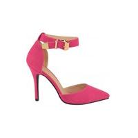 Venice Pointed Gold Strap Pink Heels