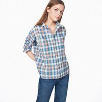 veggie madras check shirt midnight blue