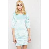 Velveteen Light Blue Bodycon Dress