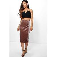 Velvet Midi Skirt - taupe