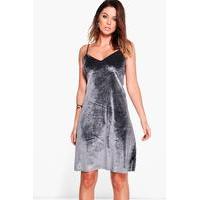 Velvet Cami Dress - grey