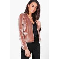 Velvet Edge To Edge Jacket - champagne