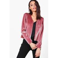 Velvet Edge To Edge Jacket - rose