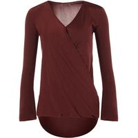 Veda V-Neck Wrapover Top - Wine