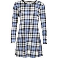 Veronica Tartan Print Swing Dress - Blue