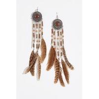 Velma Brown Feather Statement Earring