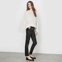 velour scalloped motif poncho