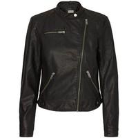 Vero Moda - VMLINA Womens Short Faux Leather Biker Jacket women\'s Leather jacket in black