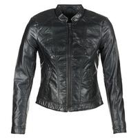 vero moda queen womens leather jacket in black