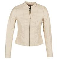 Vero Moda QUEEN women\'s Leather jacket in BEIGE