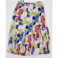 Verse Floral Skirt White Pink Blue Summer Size 14