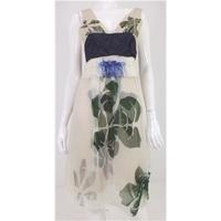 Vera Wang Size 14 Silk Multicoloured Floral Print Dress