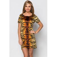 velveteen tiger print dress