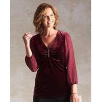 Velour Tunic with Georgette Sleeves