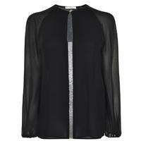 versace collection embellished sheer blouse