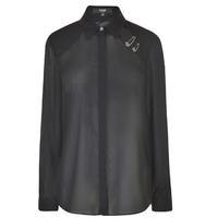 versus versace sheer safety pin blouse