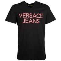 Versace Jeans Printed T-Shirt in Black B3GLA74636591-899 women\'s T shirt in black