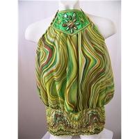 vegus tu size 12 green halter neck top