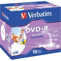 Verbatim 43508 DVD+R Wide Inkjet Printable ID Brand 16x 4.7GB - Pa...