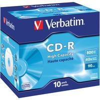 verbatim 43428 cd r high capacity 40x 800mb pack of 10