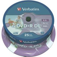 verbatim 43667 dvdr double layer inkjet printable 8x 85gb pack