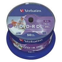 verbatim 43703 dvdr double layer wide inkjet printable 8x 85gb 