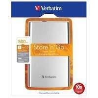 Verbatim Store N Go 500gb Portable Hard Drive Usb 3.0 External (silver)