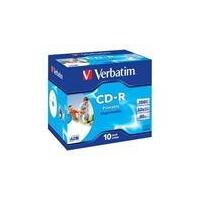 verbatim 10 x cd r 700 mb 80min 52x ink jet printable surface wide pri ...