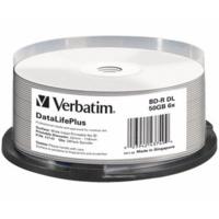 verbatim bd r dl 50gb 6x fullsurface printable 25 disc spindle