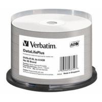 verbatim dvdr 85gb dl 240min datalife thermal fullprintable non id 8x  ...