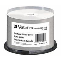 Verbatim DVD-R 4, 7GB 120min 16x Shiny Silver printable 50pk Spindle