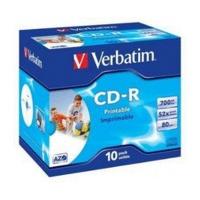 Verbatim CD-R 700MB 52x AZO Wide Inkjet Printable ID Brand printable 10pk Jewel Case