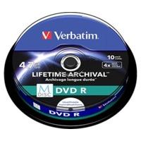 verbatim dvd r m disc 47gb inkjet printable 10pk spindle