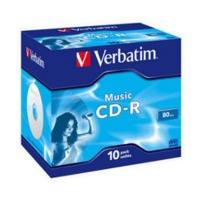 verbatim cd r music 700mb 80min 16x 10pk jewel case