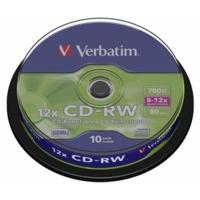 Verbatim CD-RW 700MB 80min 12x Hi-Speed 10pk Spindle