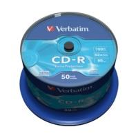 verbatim cd r 700mb 80min 52x extra predection 50pk spindle