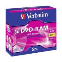 Verbatim DVD-RAM 4, 7GB 120min 3x 5pk Jewel Case