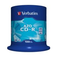 verbatim cd r 700mb 52x azo crystal 100pk spindle