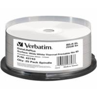 Verbatim BD-R Blu-Ray 25GB 6x Speed, Thermal Printable 25 Pack