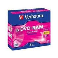 verbatim dvd ram 4 7gb 120min 3x typ iv 5pk cartridge typ 4