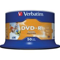 Verbatim DVD-R 4, 7GB 16x Wide Inkjet Printable No ID Brand printable 50pk Spindle