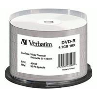 Verbatim DVD-R 4, 7GB 120min 16x Wide Thermal Printable No ID Brand printable 50pk Spindle
