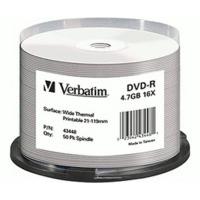 verbatim dvd r 4 7gb 120min 16x wide thermal printable no id brand pri ...